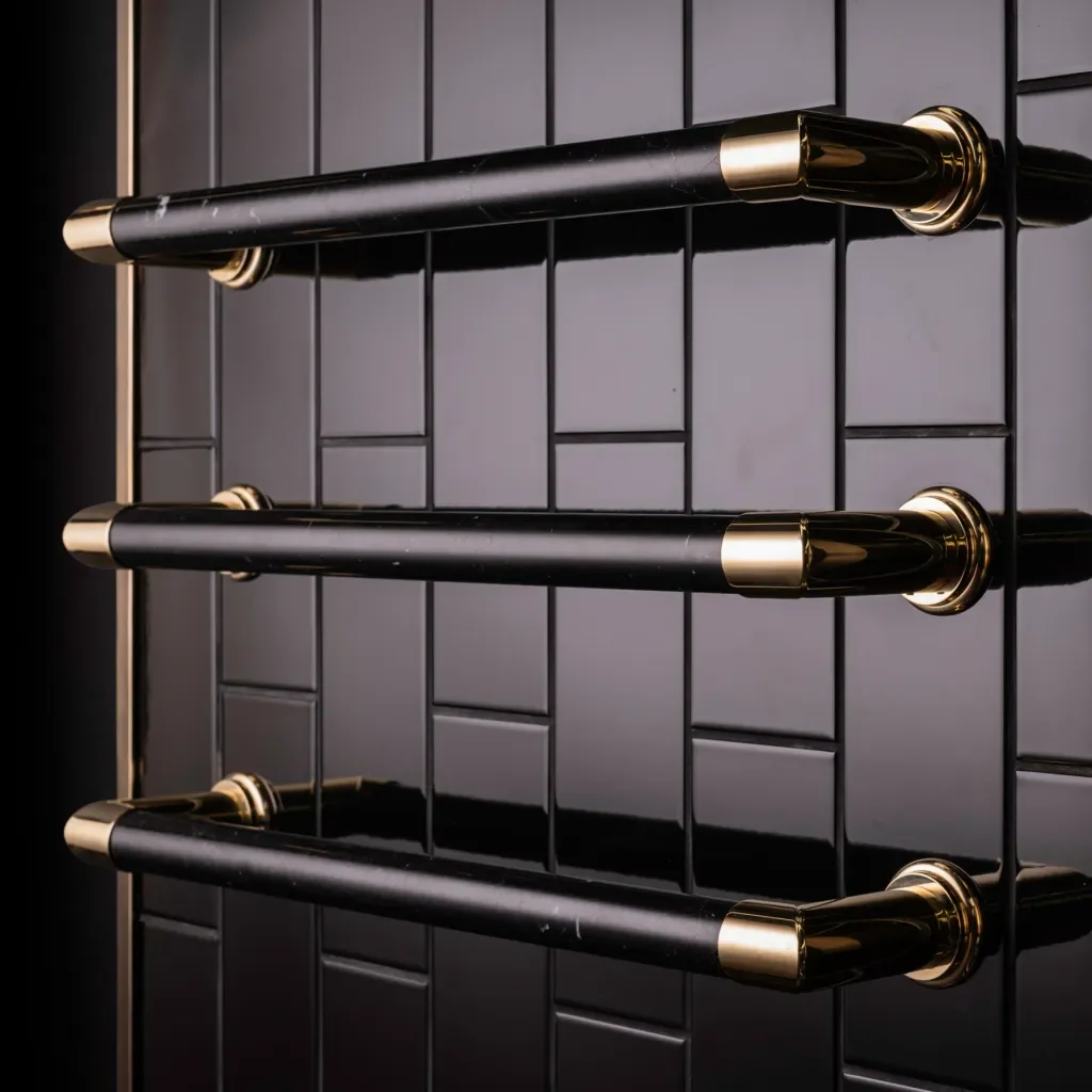 eu-OEM Black Heated Electric Towel Rail Professional Salon Warmer Rack for Bathroom Features Heater#