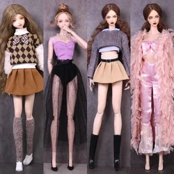 Conjunto de ropa para muñeca 1/6, nuevo suéter de manga larga, abrigo, vestido, calcetines, zapatos/accesorios para muñeca xinyi Fr ST blythe barbie de 30cm