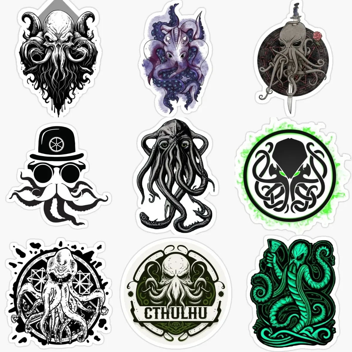 

Cthulhu Great Old Ones Octopus Monster Tentacles PVC Sticker for Decorate Wall Car Motorcycle Off-road Window Decal Accessories