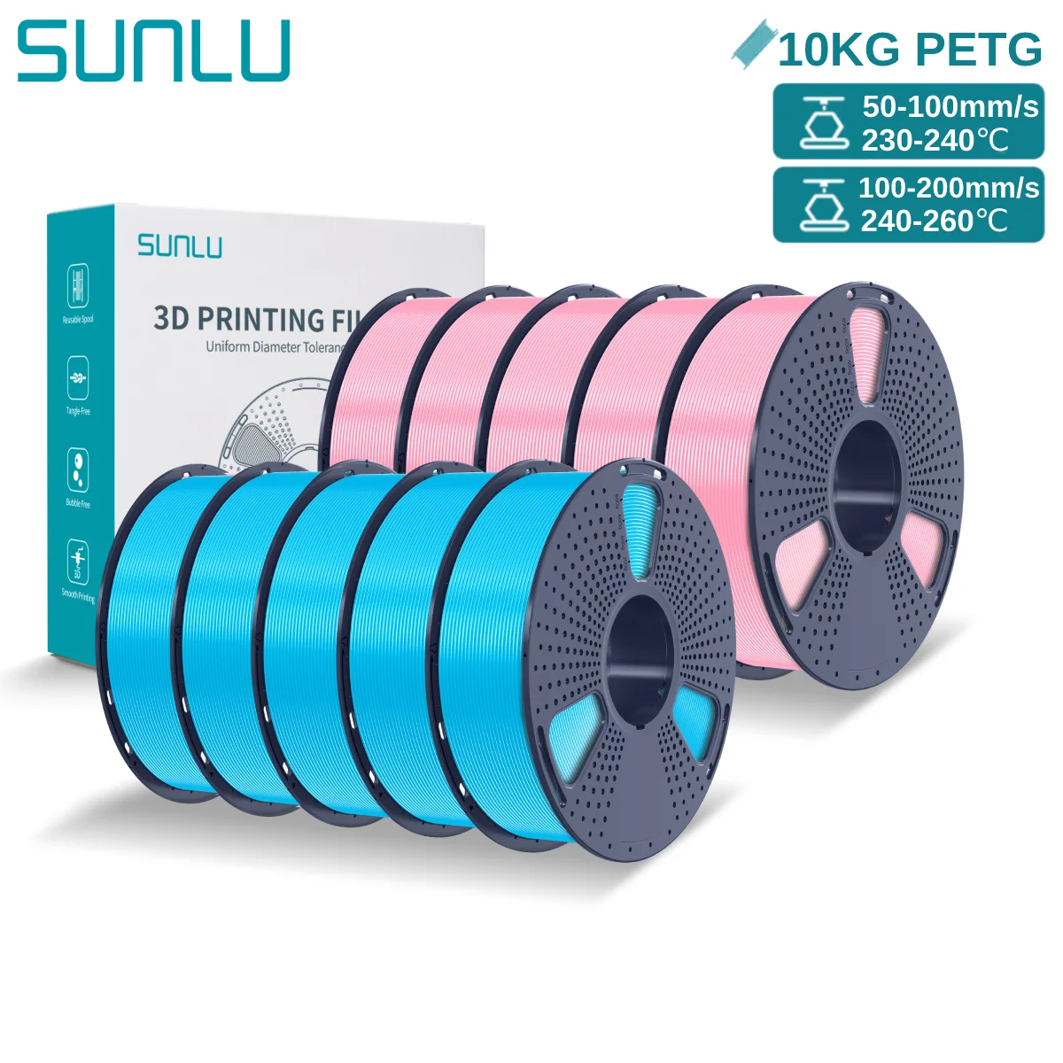 SUNLU PETG 10 packs (10kg).