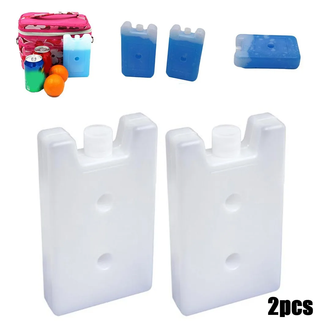 

2Pcs Plastic Gel Freezer Ice Blocks For Picnic Travel Lunch Reusable Cool Cooler Pack Bag Water Injection Box Fresh Food Storage