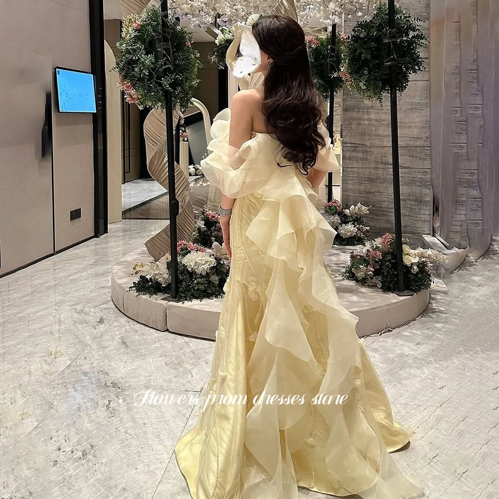 الزهور قبالة الكتف فستان الحفلة الراقصة الكشكشة رداء حفلات للنساء ثلاثية الأبعاد الزهور الأميرة ثوب مسائي vestidos de fiesta مخصص