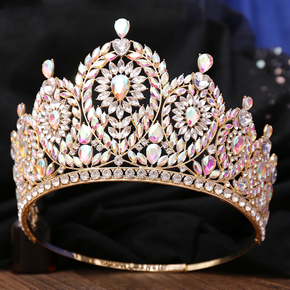 Miss Universe Wedding Crown Queen Rhinestone Tiara Party Stage Show Hair Jewelry for Pageant Party Gifts