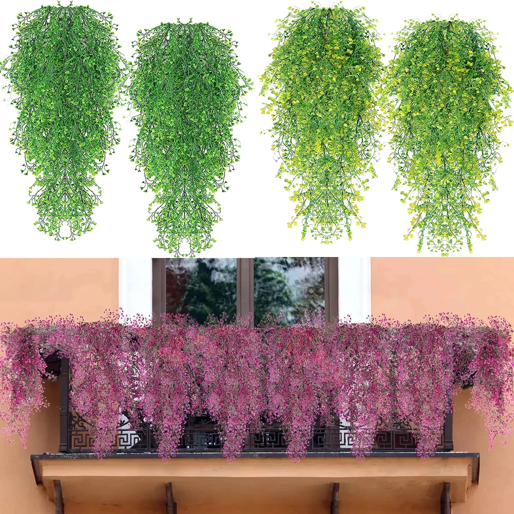 85cm Artificial Liana Wall Hanging Plants Fake Ivy Vine String Plant Home Wall Decor for Outdoor UV Resistant Garden Decoration