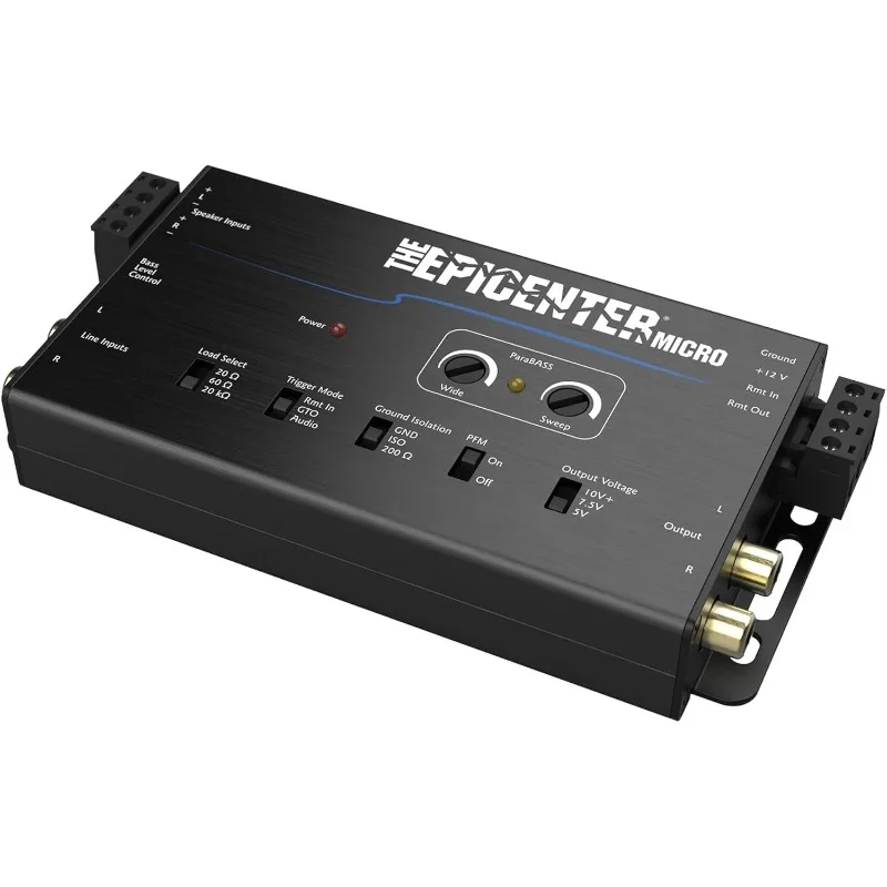 معالج استعادة EPICENTER Micro Bass ومحول إخراج الخط، معزز صوت السيارة المدمج مع جهاز التحكم عن بعد ACR-4