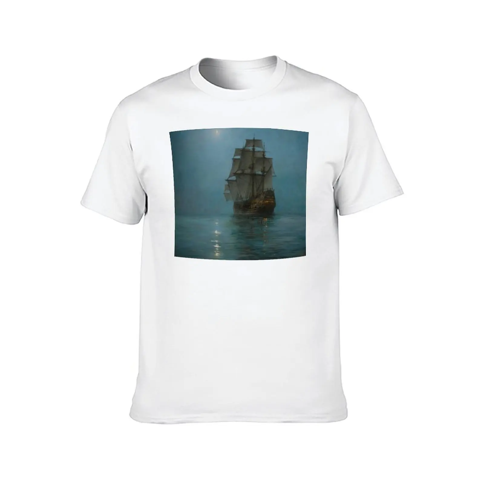 The Crescent Moon, by Montague Dawson T-Shirt t shirt men 100% cotton luxury brand cotton t shirt pack T-Shirt