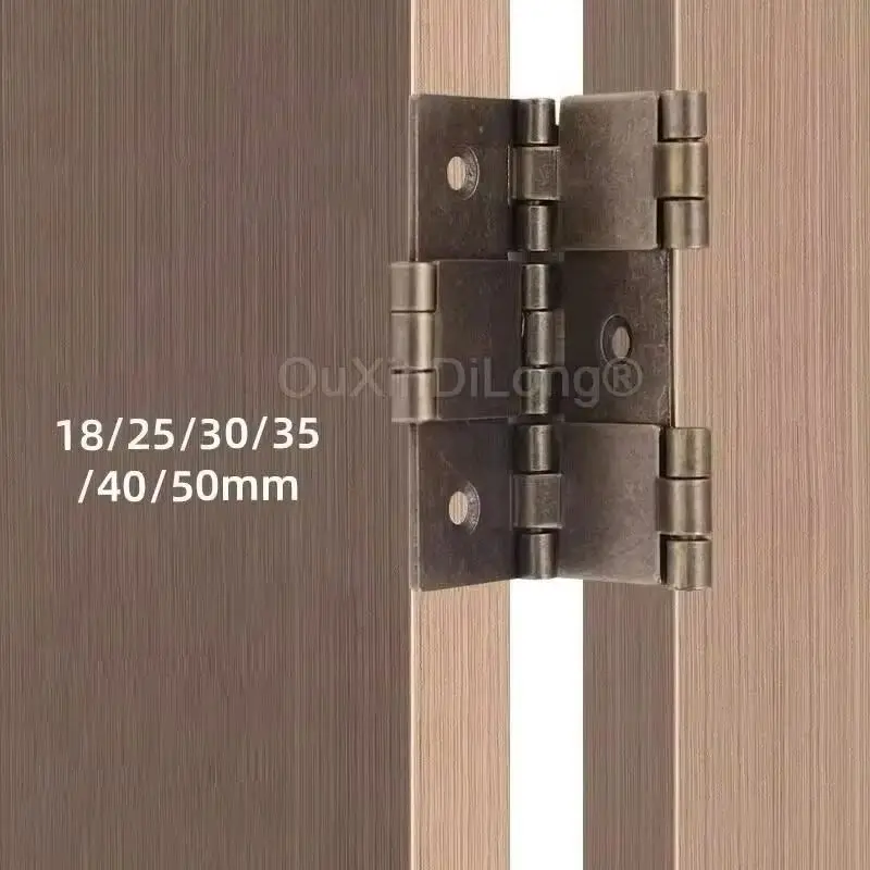 8PCS Folding Door Hinges Screen Hinges Antique Furniture Hinges Classical Flip Double-Sided Door Hinges Furniture Hardware