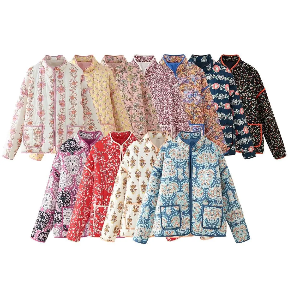 

Женское хлопковое пальто Jaet Long Sve с принтом, повседневное хлопковое пальто для осеннего сезона, модная женская верхняя одежда с принтом