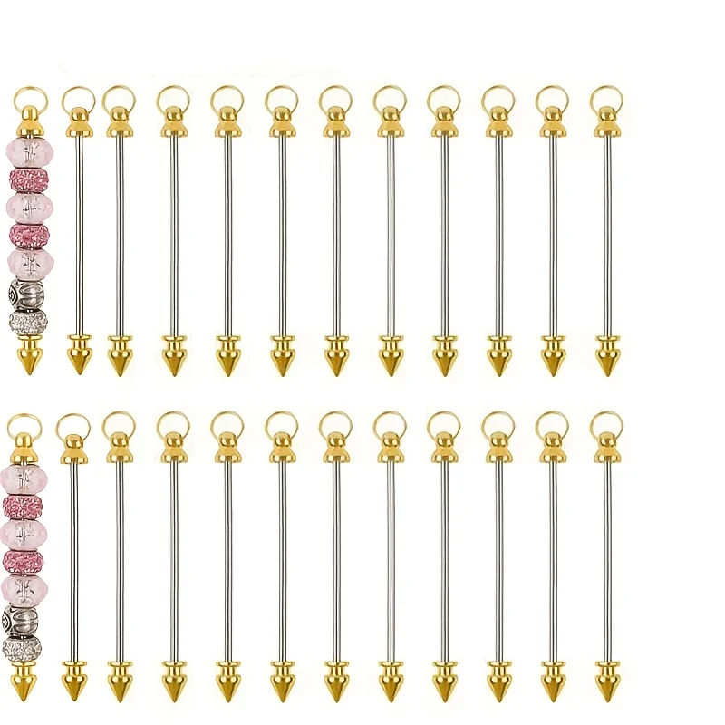 22pcs Golden Detachable Keychain Blank Men's Key Rings Keychains Dowel Pin Pendant Clasps DIY Set Accessories Making Gifts Dorm