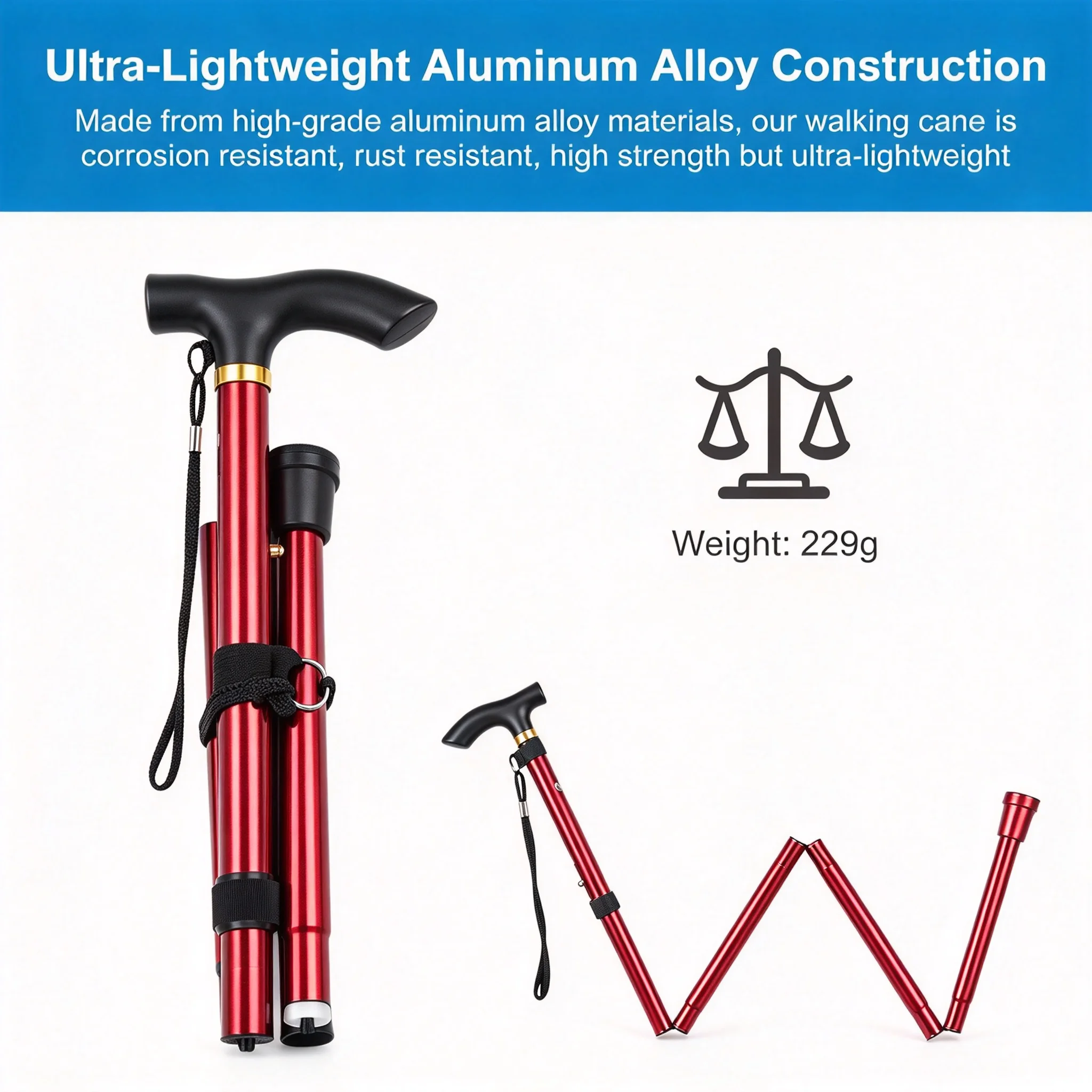 Bâton de randonnée pliable et - Folding Walking Sticks Hiking Adjustable avis et prix