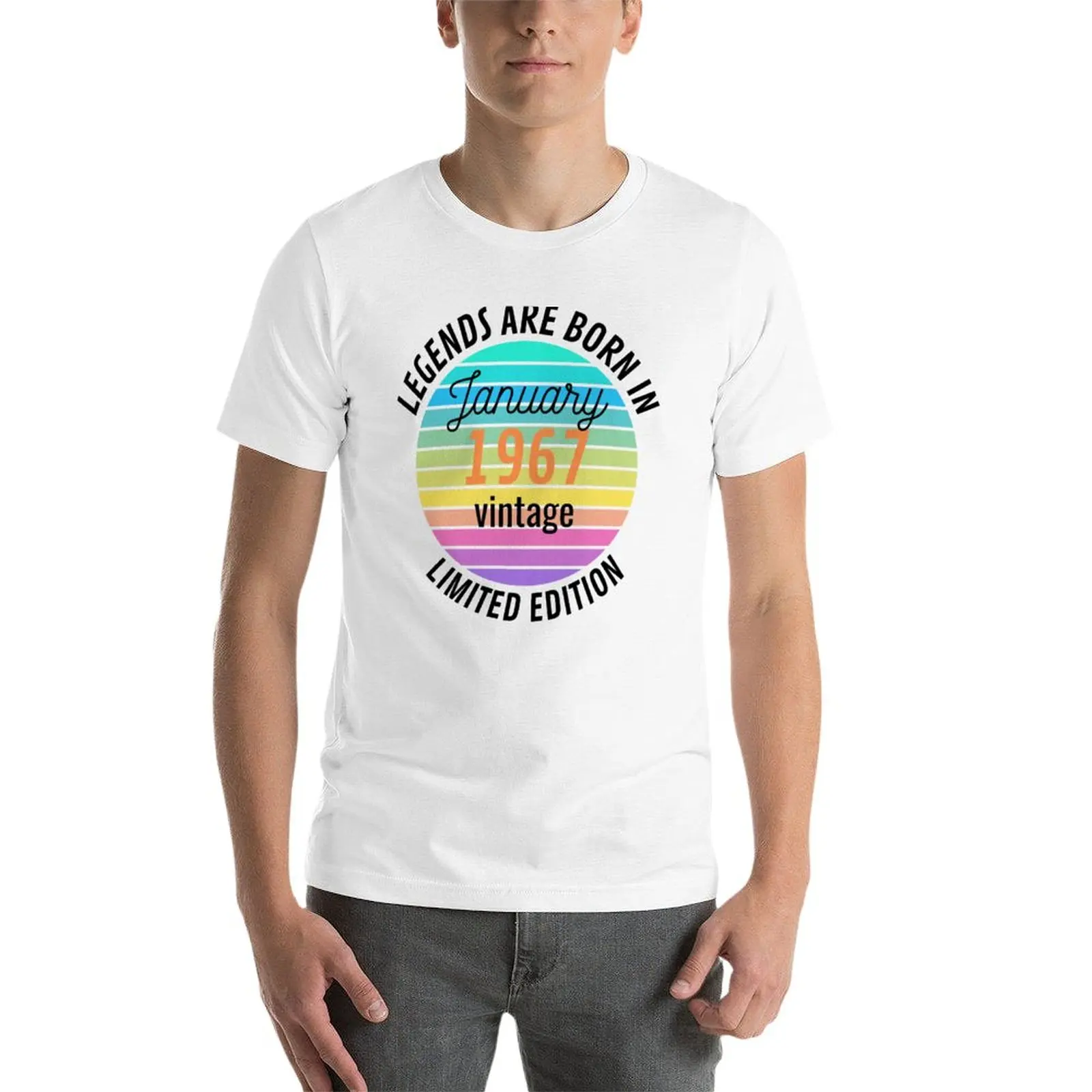 Nowe legendy rodzą się w 1967 January, T-Shirt w stylu vintage bluza nowe wydanie koszulka męska graficzne koszulki zabawna