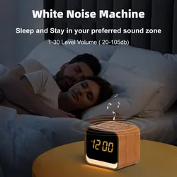 White Noise Machine Bluetooth Alarm Clock 7-Color Night Light 24 Soothing Sounds Sleep Sound Machine Baby Adult Sleep Aid Device