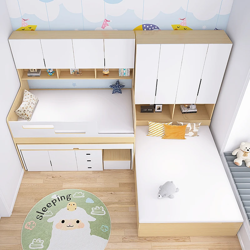 نوع خلع الأسرة العلوية والسفلية مجموعة عالية وسفلية من حصير غرفة الأطفال المتداخلة سرير الطفل والأم مع des