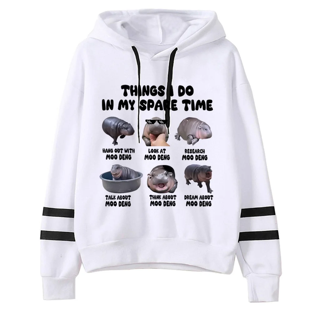 Moo Deng hoodie funny anime sweater patterned printed design anime casual wear girl tracksuits hoddie anime comic comfortable