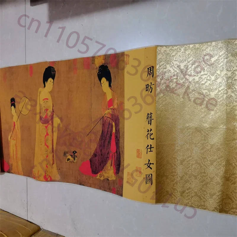 China Old long Scroll ,Calligraphy Painting Zhou Fang's Painting of Tang Palace Ladies Traditional Artwork for Home Decor