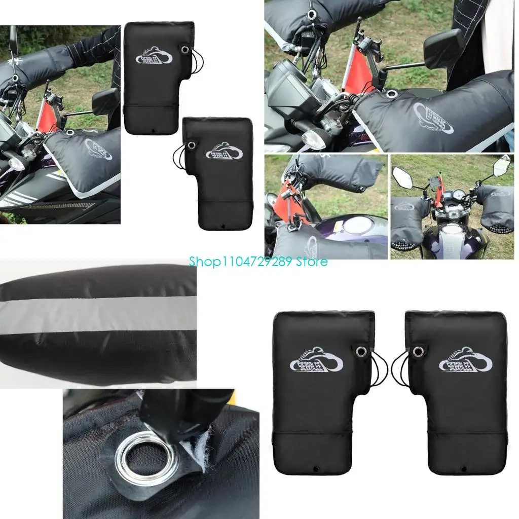 D8KE Handlebar Mitten Mitts Winter Thermal Cover Cycling Hand Warm Windproof