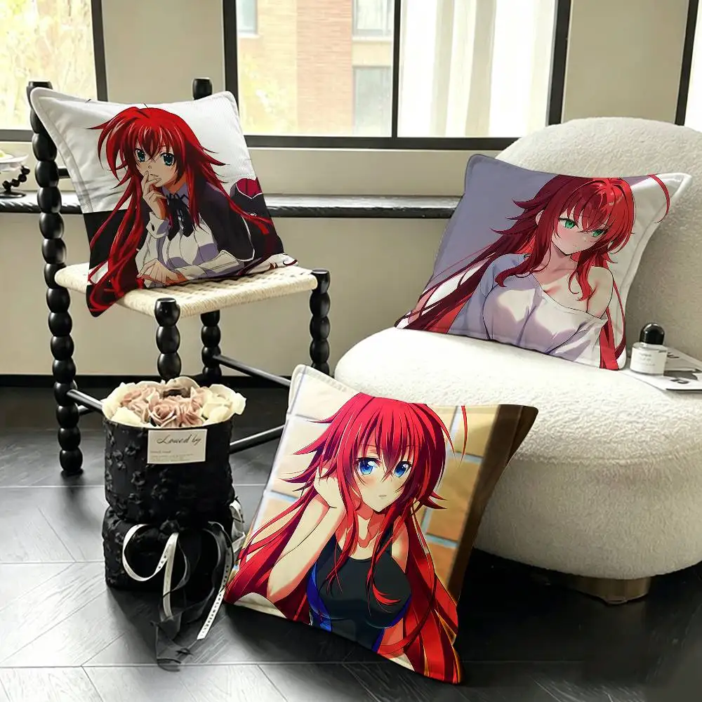 High School DxD R-Rias Gremory Various Sizes Square Pillow Case For Car Home Bedchamber Decor
