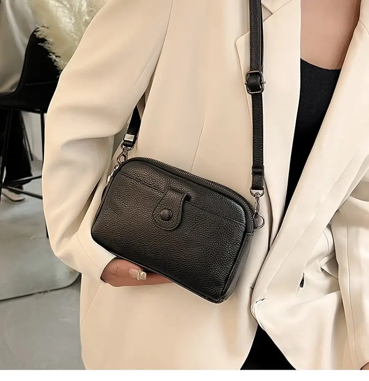 Frauen Aus Echtem Leder Schulter Tasche Neue Casual Weibliche Kleine Umhängetaschen Für Frauen Tasche Handy Tasche Tag Kupplungen – Detail 14