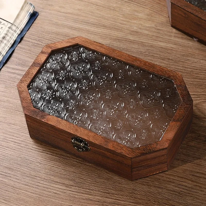 صندوق مجوهرات خشبي عتيق ثماني  - مراجعة Vintage Collectible Glass وسعره