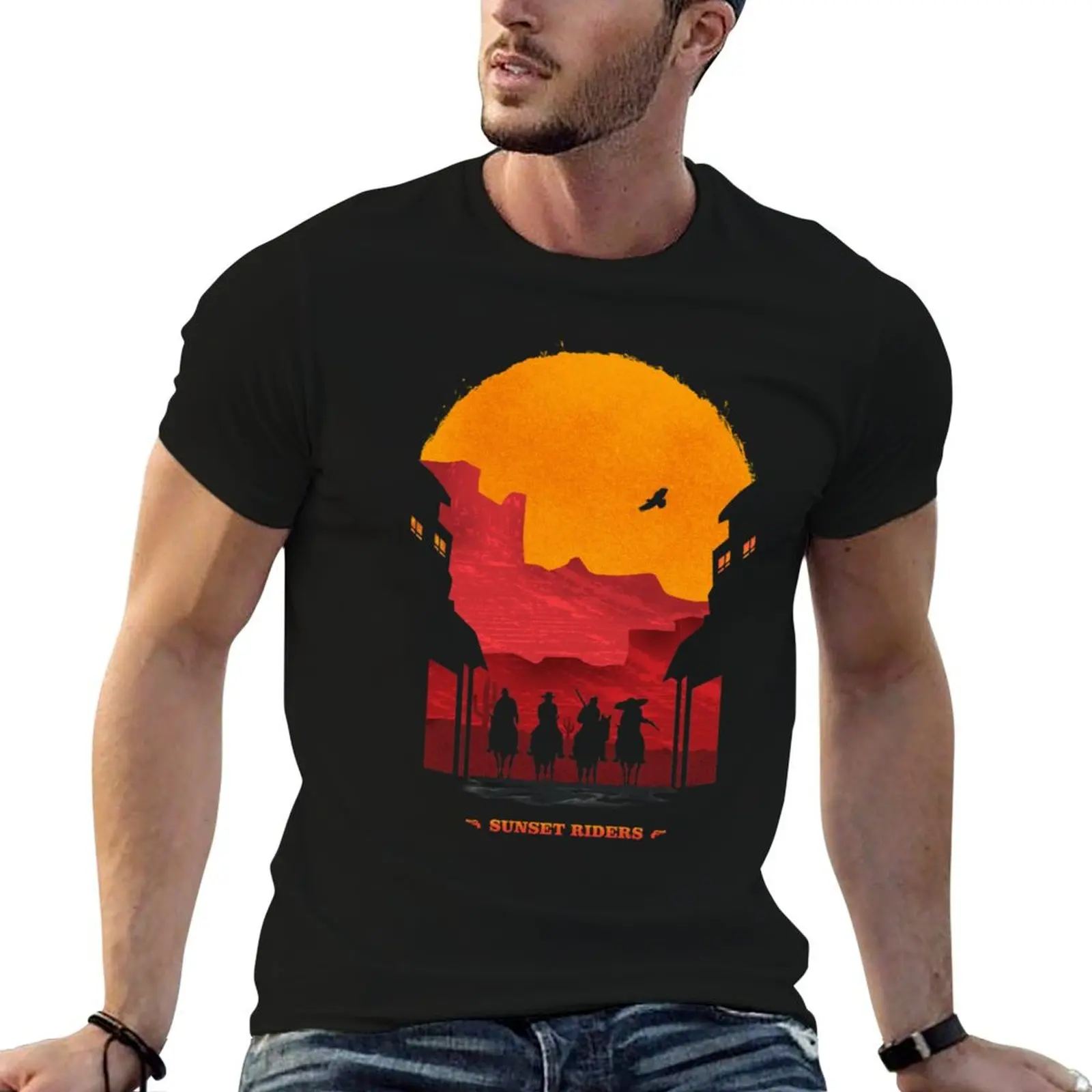 

Sunset Riders T-Shirt t shirts for man slim fit cotton t shirts high quality T-Shirt