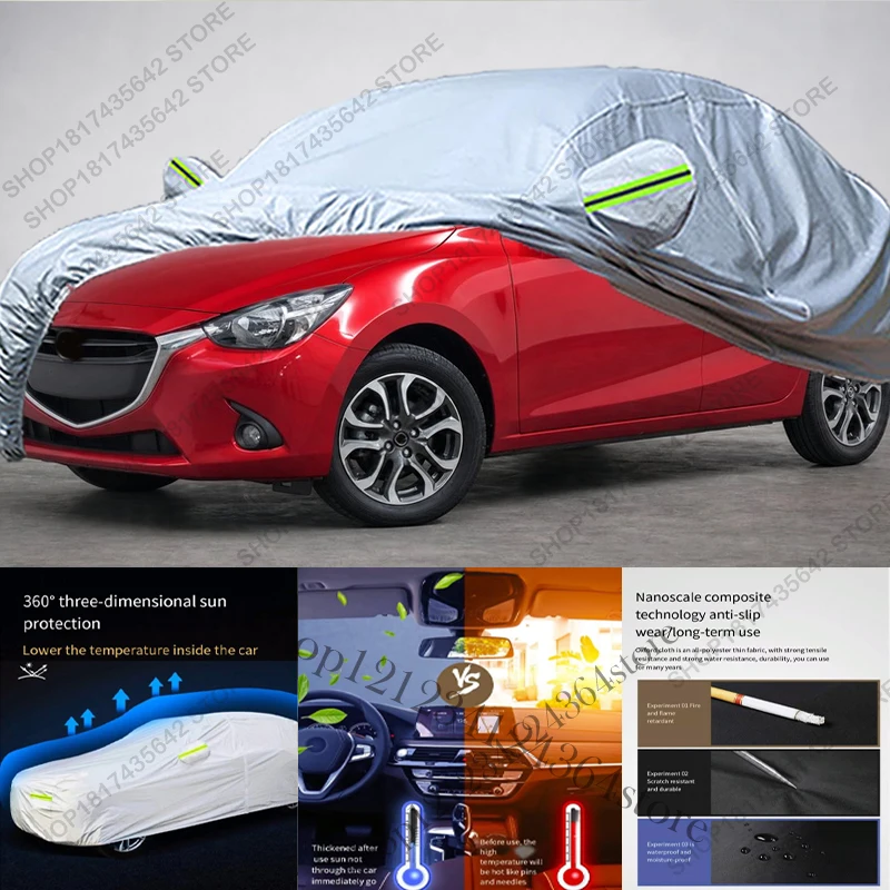Full Car Cover Compatible with Mazda 2 2014-2025 Hatchback All-Weather Sun Rain UV Dust Proof Rain Outdoor Indoor Protect