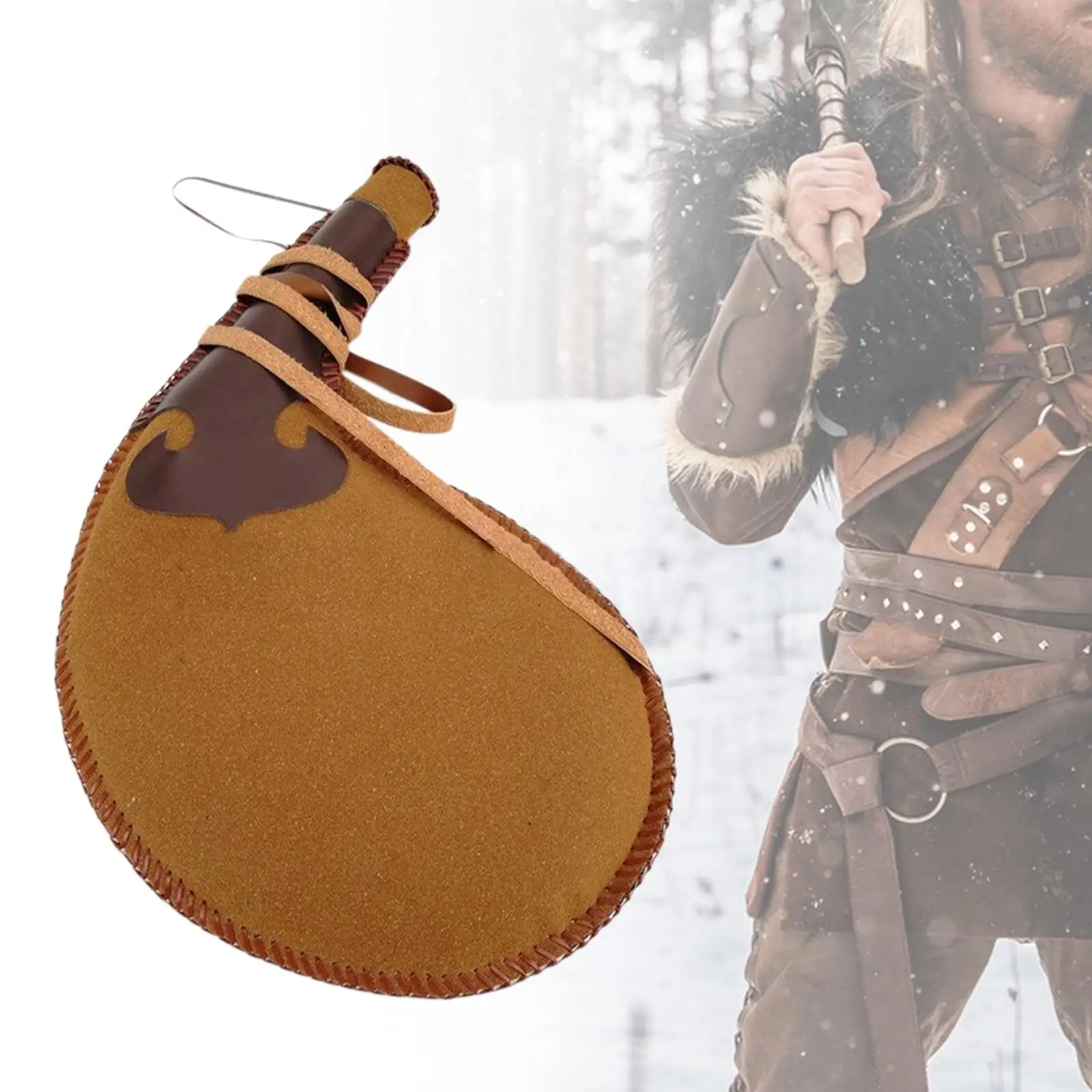 Bota Bag Light with Shoulder Straps Wine Kettle for Outdoor Activities Cosplay Events Historical Reenactments Bicycling Camping