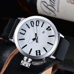 High quality Quartz Watch Rubber with Black Silver case Orange Blue Yellow Grey Classic U Men's Casual Watch