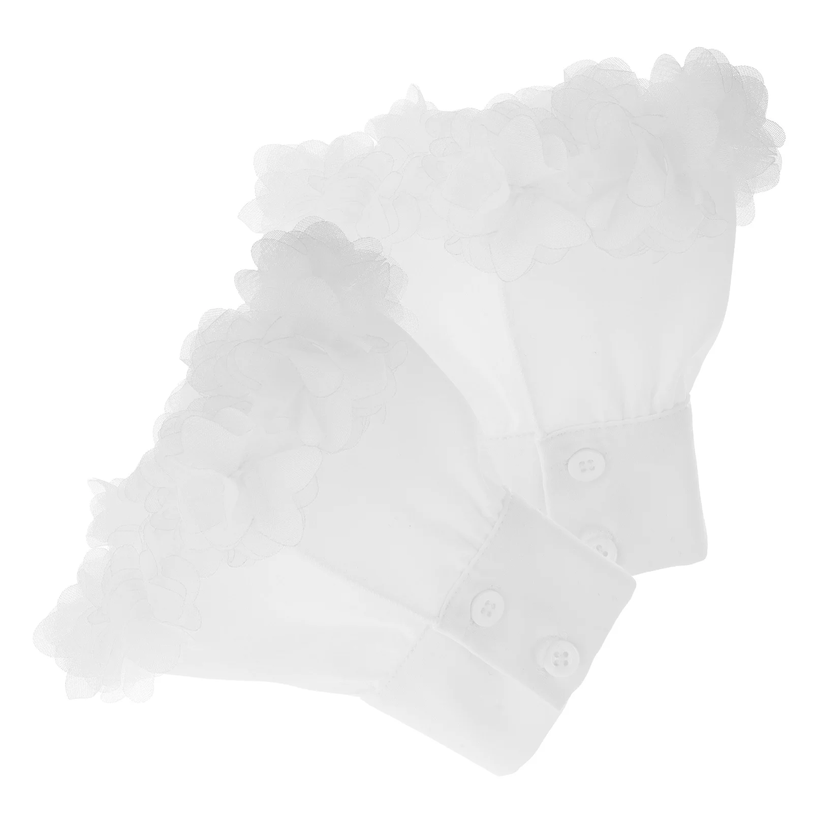 

French Floral Bell Sleeves Elegant Ruffle Cuffs for Women Detachable Shirt Wedding Bridal Fake Wrist Decorations
