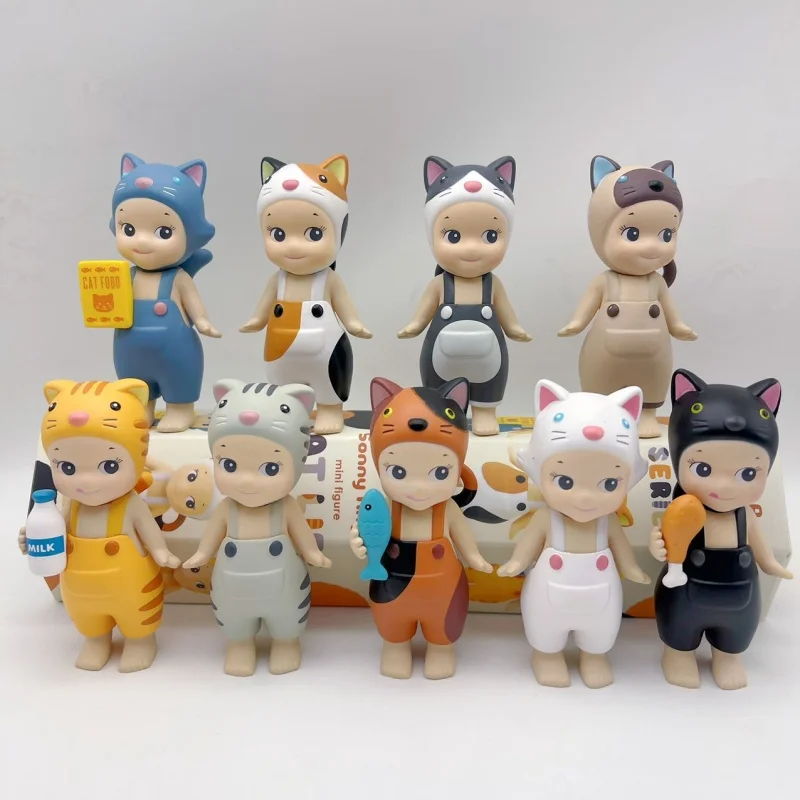 Hot New Sonny Angel Random Box Meow Meow Daily Series Cat  Blind Box Anniversary Desktop Anime Figures Ornaments Doll Gifts Toys