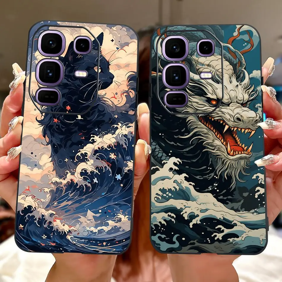 حافظة لهاتف انفينيكس نوت 50 برو + نوت 50 برو 4G حافظة هاتف مطلية على شكل نمر التنين الرائع لهاتف انفينيكس نوت 50 برو بلس حافظة من السيليكون الناعم من البولي يوريثان #5