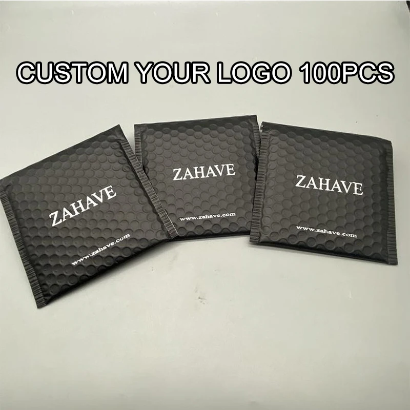 Custom LOGO Bubble Envelope bag Black Bubble PolyMailer Self Seal mailing bags Padded Envelopes For Jewelry Small Mini Mailer