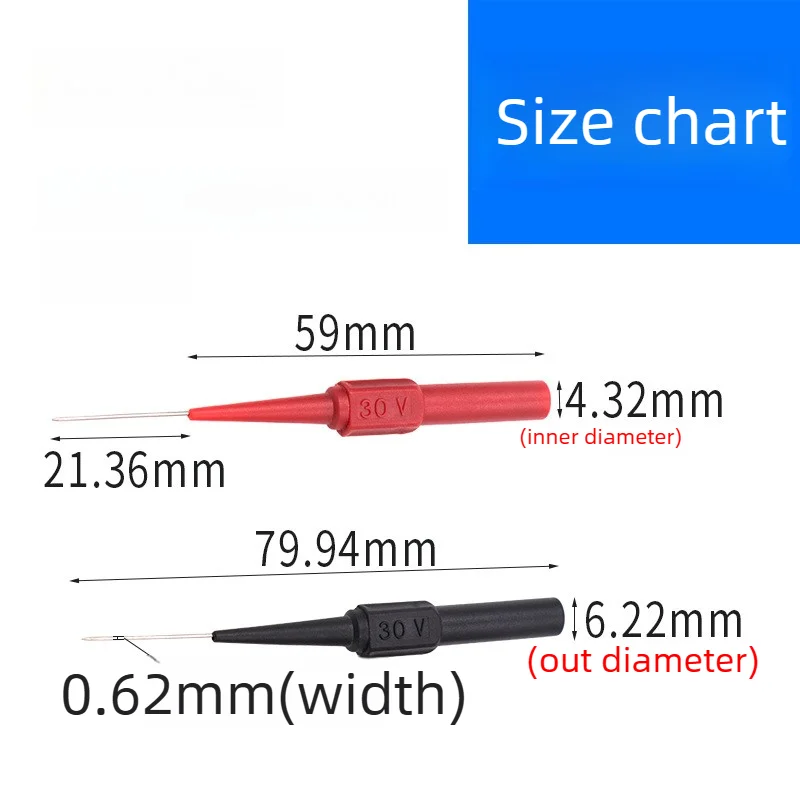 10Pcs Diagnostic Tools Multimeter Test Lead Extention Back Piercing Needle Tip Probes Autotools Automotive Kit Machine 0.7MM