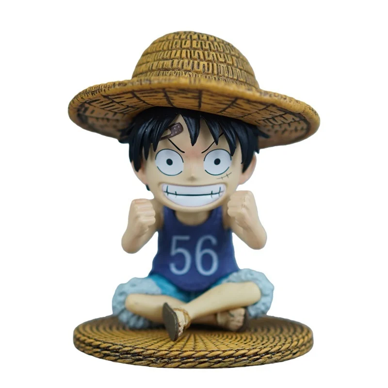 9cm figura de uma peça sentada infância luffy figura modelo dos desenhos animados periférico desktop coleção ornamentos presentes