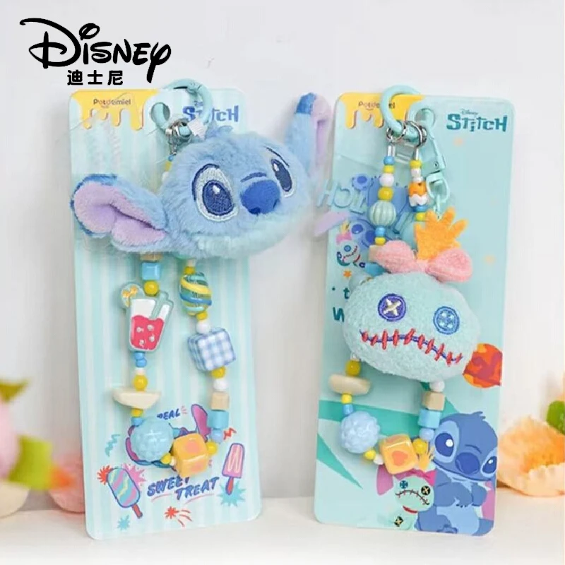 

New Disney Stitch Stitch Jr. Gold Strawberry Bear Judy Nick Plush Toys Bracelet Phone Pendant Keychain 2026 New Year Gift