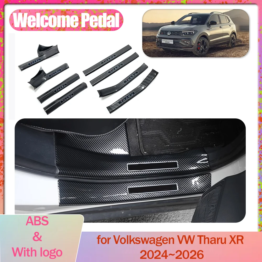 

Car Welcome Pedal for Volkswagen VW Tharu XR 2024~2026 ABS Door Sill Scuff Threshold Guard Plate Trim Strips Sticker Accessories