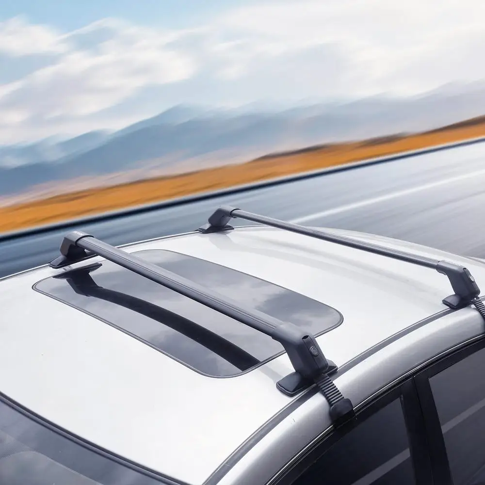 Barres transversales de toit de voiture 42 cm, fixation sur gouttière, porte-bagages deux pièces avec grande capacité de charge, structure stable, installation simple