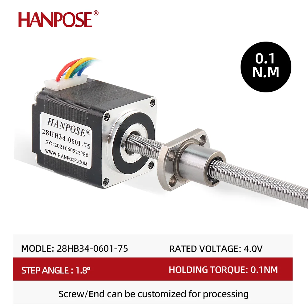 28 stepper motor linear 28HB34 -SFU0601 L100-300MM   for 3D printer accessories ball screw nema11 stepper motor