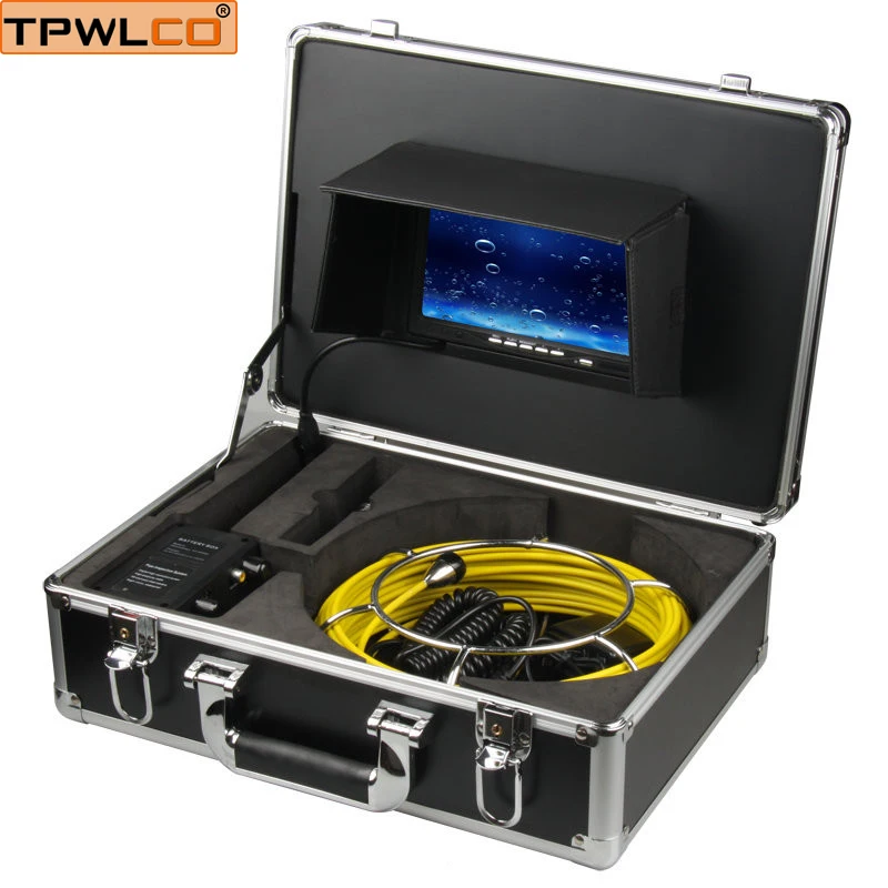 

7" LCD 1000TVL 23mm Lens Drain Industrial Endoscope 20/30/40/50M Cable Handheld Sewer Pipe Inspection Camera System Equipment