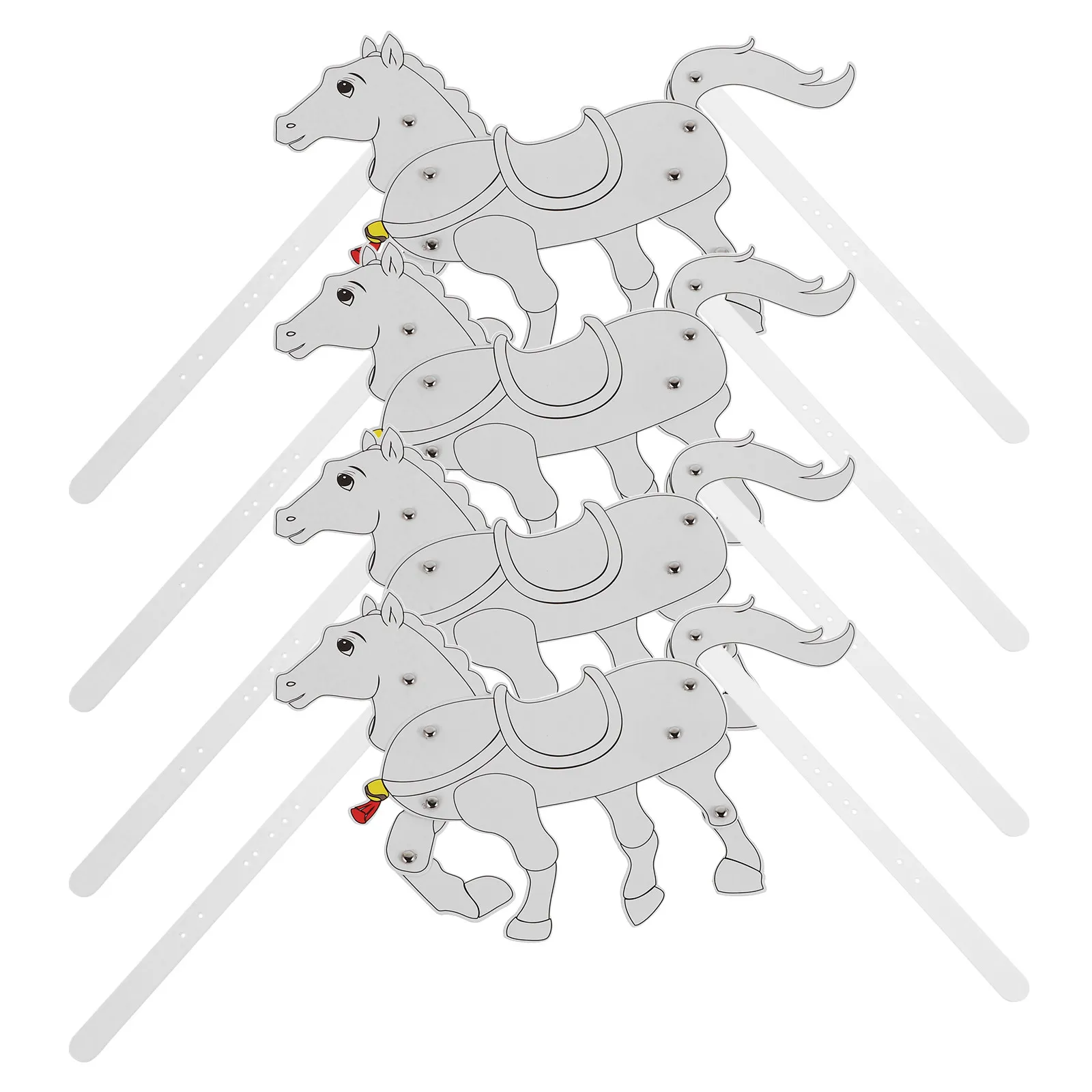 

Набор из 4 традиционных китайских теневых кукол-лошадей для самостоятельного изготовления, ручные куклы для теневого театра, образовательный художественный аксессуар для выступлений