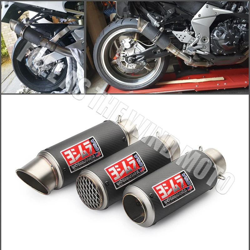 516063mm Universal Yoshimura Motorcycle Exhaust for Kawasaki4008009001000 DUKE390 R6R1R3R25 CBR5001000 S1000RR ZX6R10R GSX600ETC