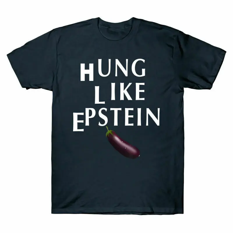 Funny Hung Like Epstein    Eggplant Short Sleeve Cotton Tee Anime Graphic T-shirts Unisex  100% cotton