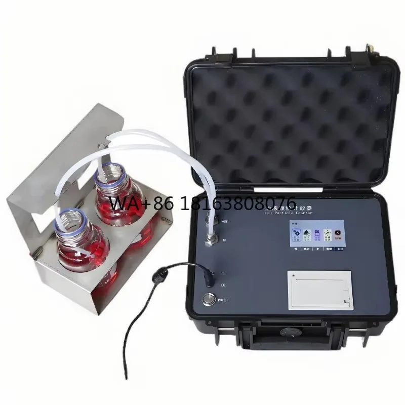 Portable Oil Particle Counter Built-in Moisture Temperature Sensor ISO4406 NAS1638 Hydraulic  Oil Contamination Detector