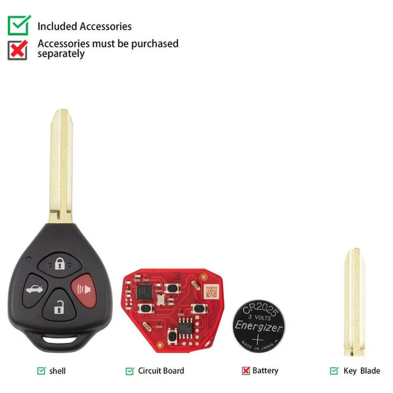 New Xhorse XKTO22EN VVDI Universal Remote Key 2nd Generation for Toyota Type 3+1Button Wireless Programming Old XKTO02EN