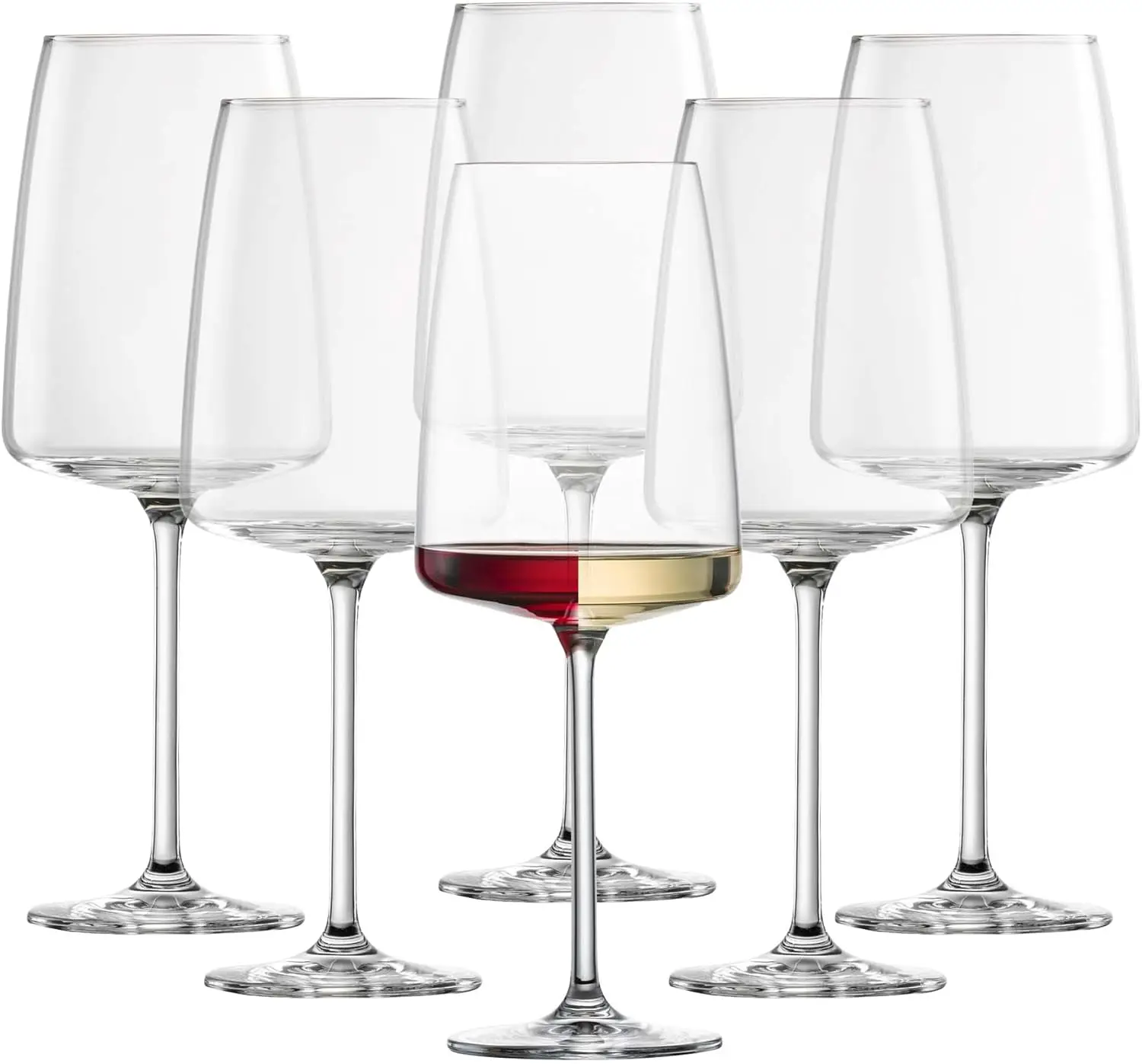 Sensa Red Wine Glass (Set of 6), Wine Glasses for Red or White Wine, Dishwasher-Safe Machine-Made Tritan Crystal Glasses