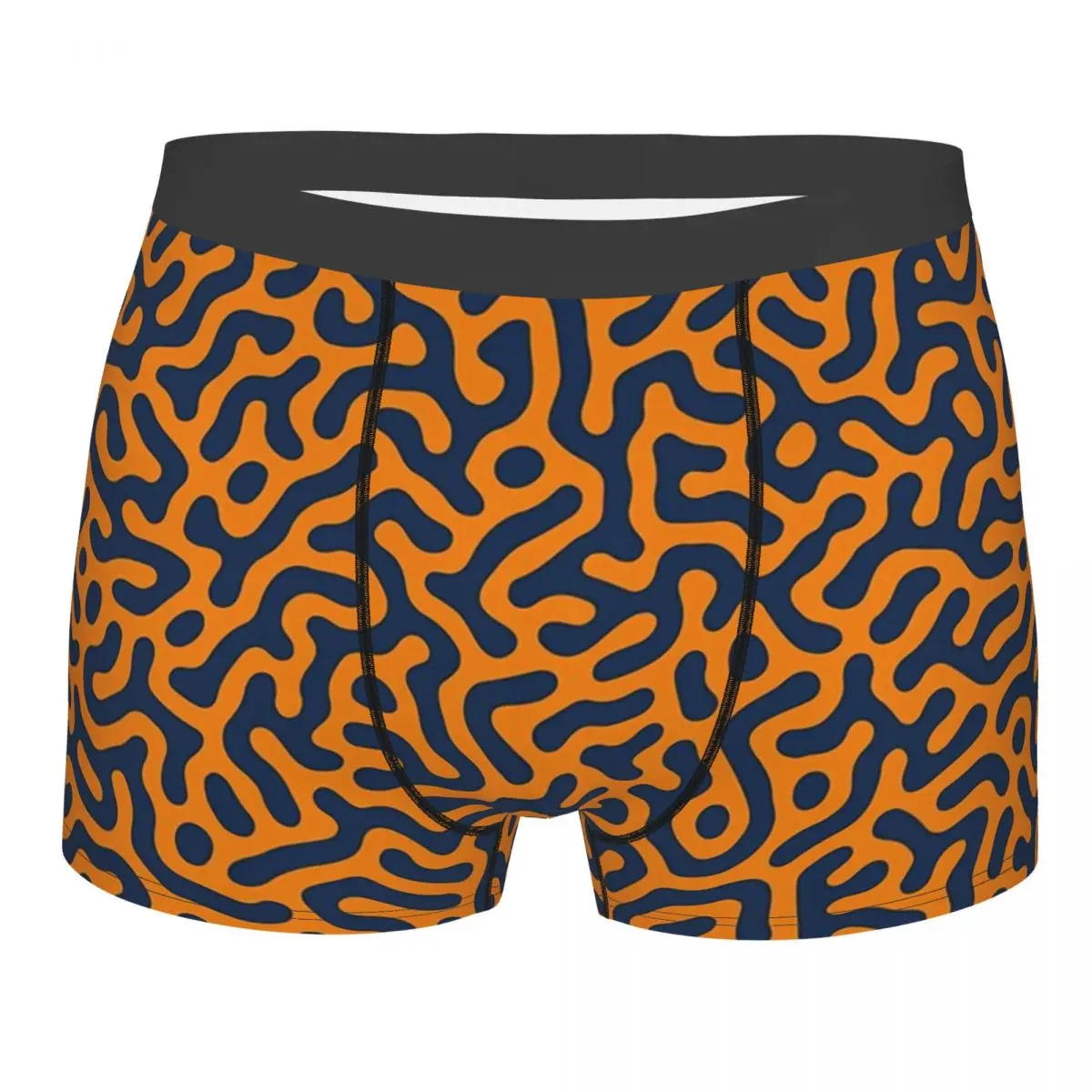 Organic Turing Pattern Orange Blue Men Boxer Briefs Underpants Camouflage Camo Highly Breathable Sexy Shorts Gift Idea