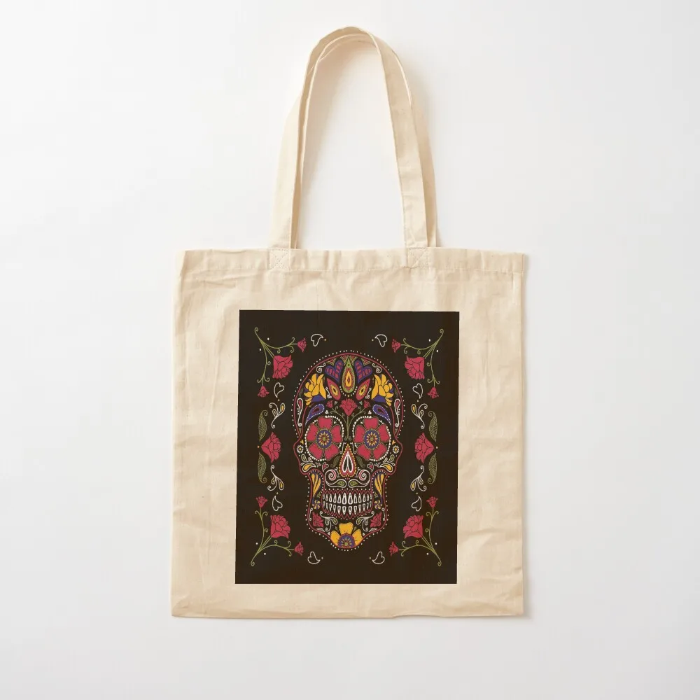 Day of the Dead Sugar Skull Dark Tote Bag bag for beach Handbags women reusable shopping bags Cloth bags