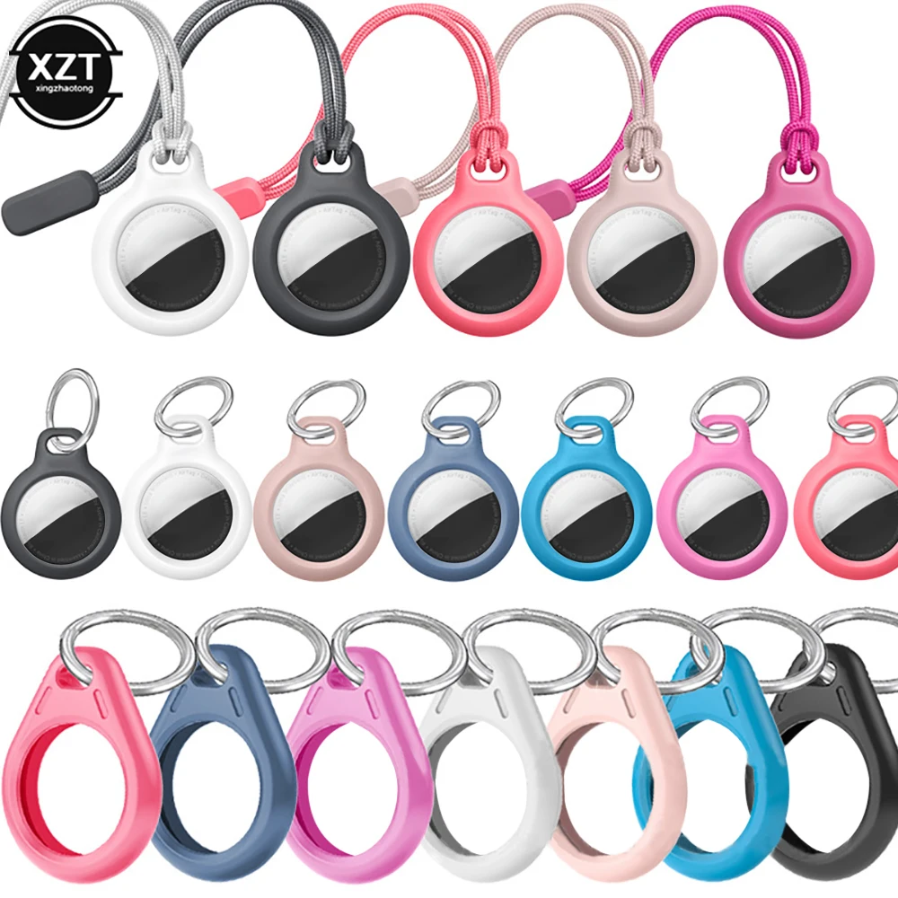 for Apple Airtag Case Portable Locator Loss Prevention Silicone Case Lanyard Keychain