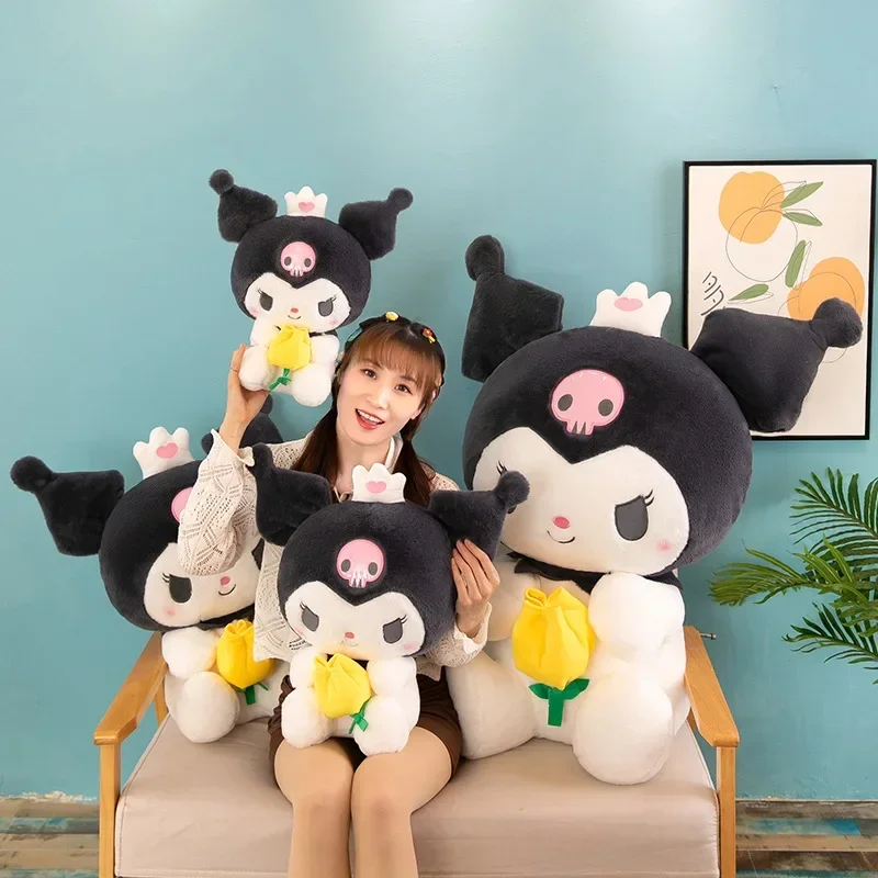 60 centimetri Sanrio Kawaii Kuromi Peluche Ripiene Bambola Morbida Per Bambini Ragazza Che Dormire Letto Del Fumetto Cuscino Melodia Carino Decorazione Della Camera Regalo