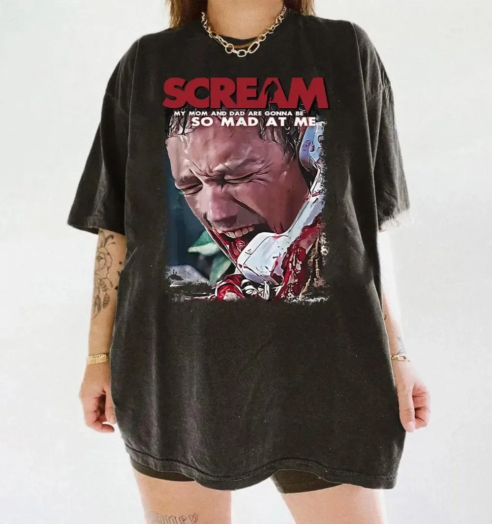 Vintage Wash Stu Macher T Shirt Scream Horror Matthew Lillard Retro Bootleg Rap Shirt Movie Vintage 90s Bootleg Classic Graphic
