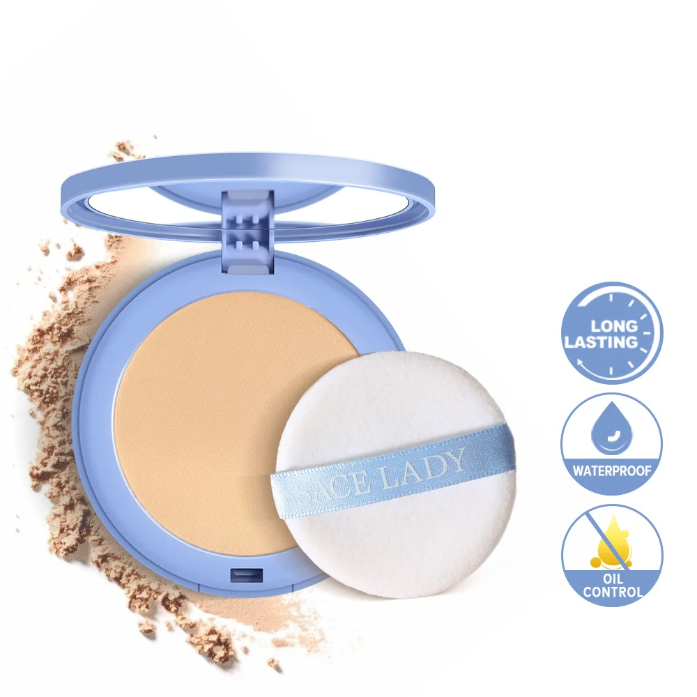 Sace senhora controle de óleo face power matte polvo traslucido maquillaje resistente à água energia de longa duração base de maquiagem compacta